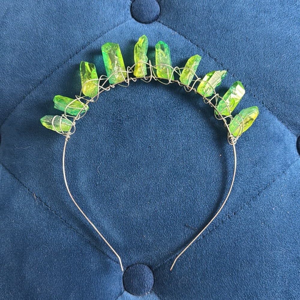 Green Crystal Wire Headband